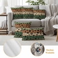 thumbnail image 6 of Dark Sage Green Brown Outdoor Waterproof Pillow Covers, Farmhouse Dog Paw Vintage Decorative Square Throw Pillowcase Sofa Cushion Sham for Patio/Couch/Chair, 26"x26" 2 Pack, 6 of 8