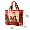 thumbnail image 3 of Women Christmas Printed Quilted Handbag Large Capacity Tote Bag with Santa and Pine Tree Motifs for Daily Shopping and Travel, 3 of 6