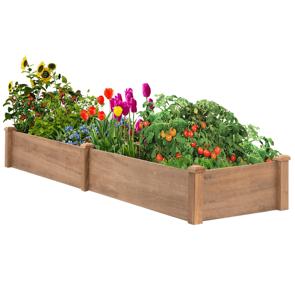 Gowoodhut Raised Garden Bed,Outdoor Wood Planter Box,High-end Natural fir Wood boltless assemblyfor Vegetables, Flowers, Herbs, and Succulents,w/Non-Woven Pad, 93 x 23 x 10in