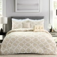 thumbnail image 1 of EnvioHome Queen Size 5 Piece Microfiber Comforter Set for All-Season Comfort | Down Alternative Hotel Bedding Sets, Ultra-Soft Queen Comforter Set with Matching Pillow Shams & Cushion - Geo Ivory, 1 of 7