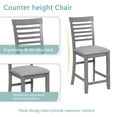 thumbnail image 5 of PORKISS 5 Piece Dining Table Set, Wood Counter Height Kitchen Table Set, Dining Room Set with Upholstered Chairs Ladder Backrest, Gray, 5 of 11