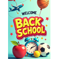 thumbnail image 4 of Colorful Welcome Back to School Banner with Apple Airplane Balloon and Star Elements Backdrop Party Decorations for School Events Opening Ceremonies Classroom Decor Photo Props, 4 of 4