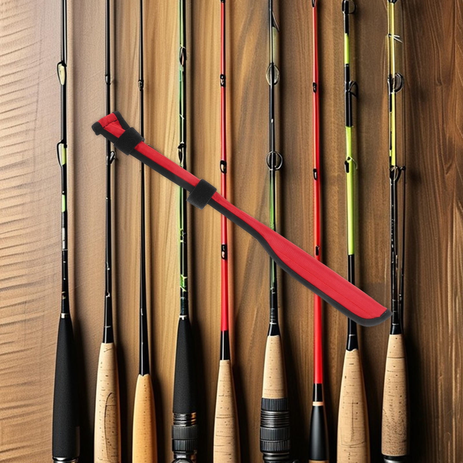 KALLORY Fishing Rod Tip Protector Red Polyester Sleeve for Rod Tip Travel Storage and Easy Carry