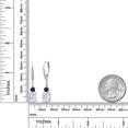 thumbnail image 2 of Gem Stone King 925 Sterling Silver White Moissanite and Blue Sapphire Dangle Earrings for Women with Lab Grown Diamond (4.93 Cttw, Oval 9X7MM), 2 of 3