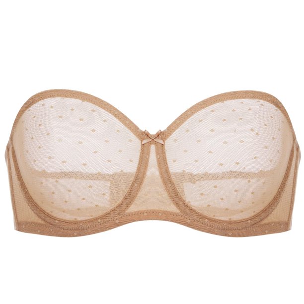 Sostén DOBREVA 34D Sin Tirantes Transparente Sin Relleno con Aros Talla Grande