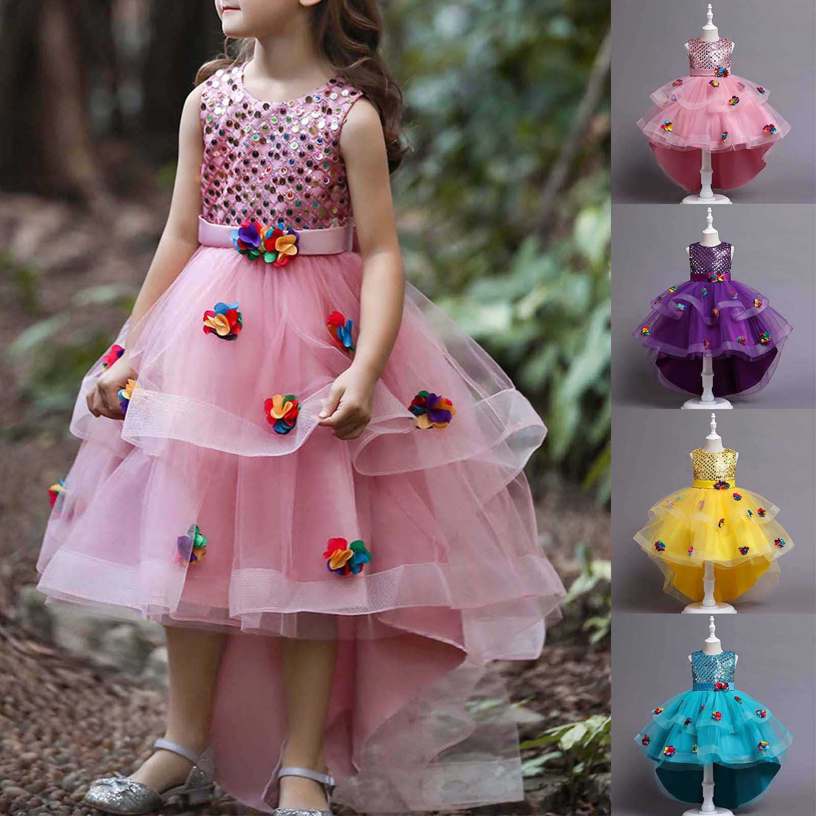 Girls Pink Prom Party Ball Gown Ruffles Flower Girl Dress F131205 - China  Flower Girl Dress and Girl Prom Dress price | Made-in-China.com