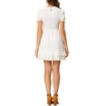 thumbnail image 3 of INSPIRE CHIC Vestido Mini A-Line de Verano con Volantes Texturizados para Mujeres Blanco XL, 3 of 7