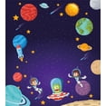 thumbnail image 3 of Alien Duvet Cover Set, Outer Space Themed Cartoon Astronaut Traveling Galaxies Stars Rocket Spaceship, Decorative 3 Piece Bedding Set with 2 Pillow Shams, Calking Size, Indigo Multicolor, by Ambesonne, 3 of 3