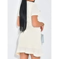 thumbnail image 4 of Women'S Dress Short Sleeve Elegant Wedding Cocktail Bodycon Midi Fishtail Dresses White S, 4 of 5
