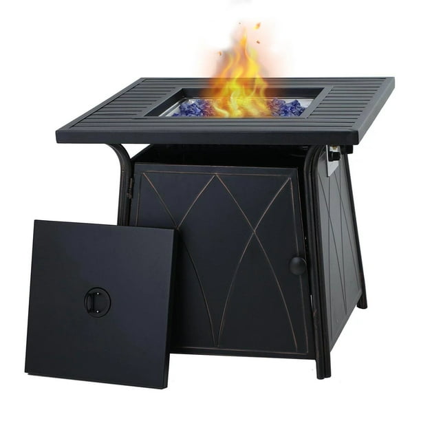 Sophia & William 28″ 50,000 BTU Outdoor Gas Fire Pit Table with Lid