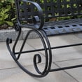 thumbnail image 3 of Pemberly Row Iron Patio Rocker Loveseat in Black, 3 of 3