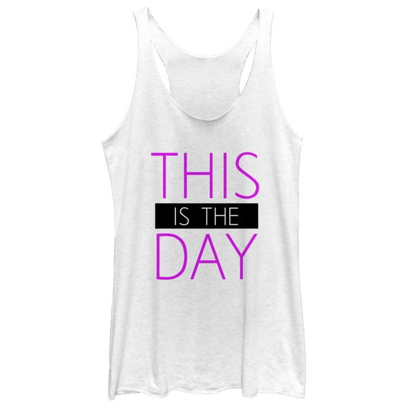 Women's CHIN UP This is the Day  Racerback Tank Top White Heather X Small