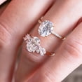 thumbnail image 4 of Jewelerix Classic Moissanite Anniversary Ring Oval Cut Handmade Engagement Ring White Gold Vermeil Pave Solitaire Wedding Ring, 4 of 6