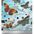 thumbnail image 1 of Soimoi Rayon Fabric Dot & Butterfly Print Sewing Fabric Yard 56 Inch Wide, 1 of 3