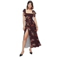 thumbnail image 1 of Vestido de mujer de nueva moda de primavera y verano, vestido floral con tirantes y abertura en el pecho, L, 1 of 6