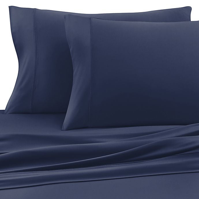 Navy Queen Size Sheex Experience Performance Fabric Bed Sheet Set 