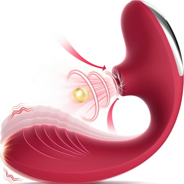 Treediride Vibrator Adult Sex Toys for Women - 3 in 1 C-Shaped Adjustable Sucking Vibrator Sex Toy, Adult Toys with 10 Sucking & Vibrating Dildo /G Spot Wearable Vibrators