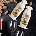 thumbnail image 4 of Bolsa de vino de arpillera con pintura de diamantes Wdftyju mariposa girasol, 4 of 9