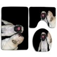 thumbnail image 1 of ABPHQTO Pug Kiss Lovely Juego de alfombras de baño de 3 piezas Alfombra de baño Alfombra de contorno y tapa de inodoro ABPHQTO Cont-CHAPPLE-18883, 1 of 2