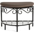 thumbnail image 1 of ZXNYH Half Moon Shoe Bench - Vanity Seat/Dressing Stool/Makeup Chair - Mocha Brown, 1 of 8