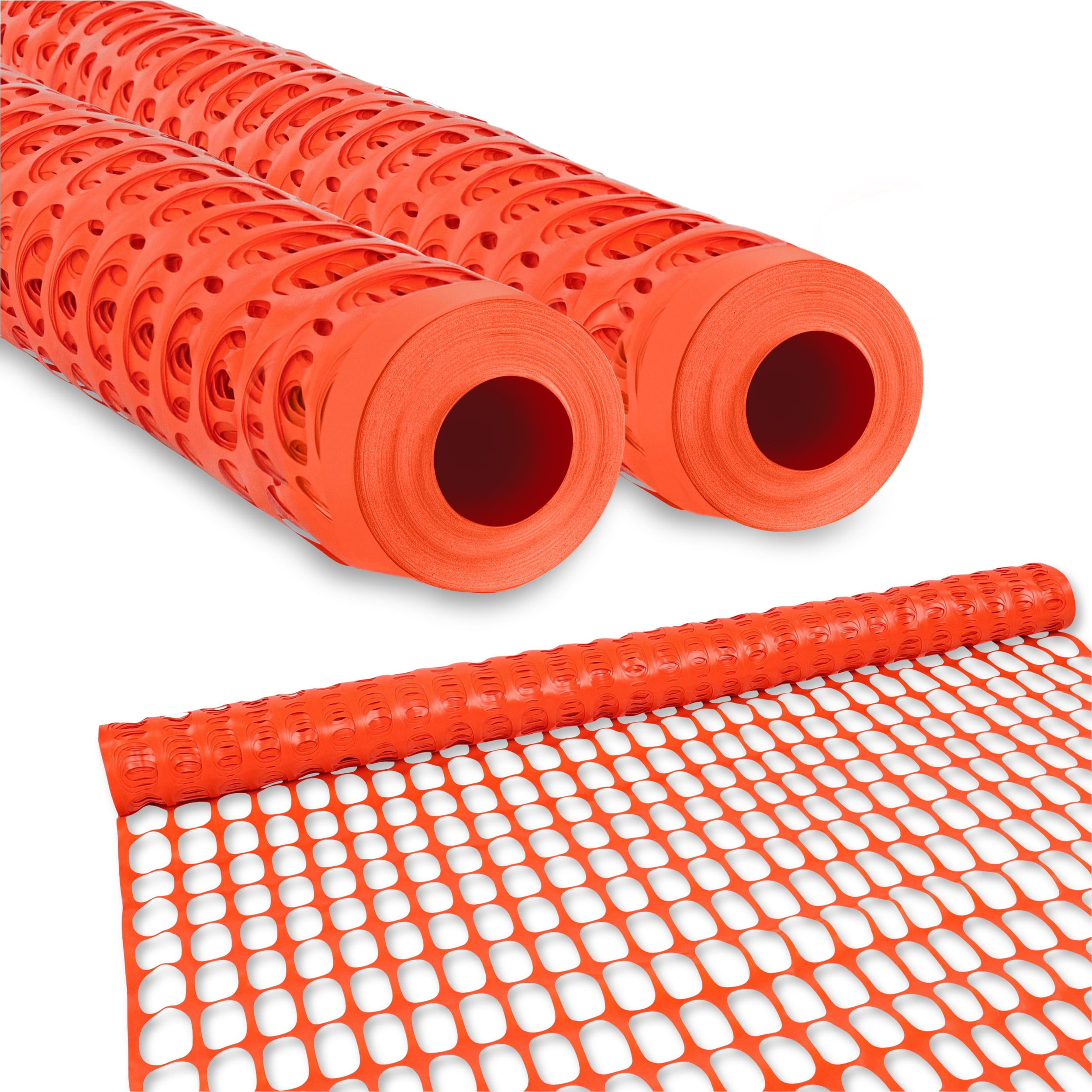 BISupply 4x300 ft Orange Temporary Plastic Fencing for Garden and Work