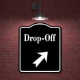 thumbnail image 2 of Drop-Off 45 Degree Up Right Arrow BLACK Aluminum Composite Sign, 8.5"x10", 2 of 9
