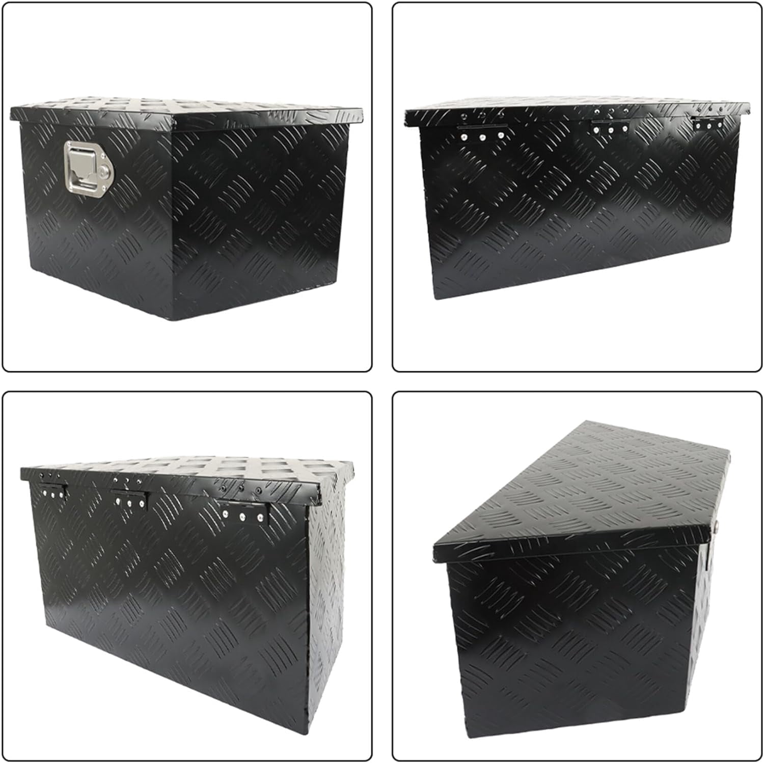 LABLT 26 Inch Aluminum Trailer Tongue Tool Box for Pick Up Truck Bed Tool Box with Lock and Keys - Black
