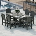 thumbnail image 2 of Wildridge Heritage 7-Piece 44"X72" Dining Set, Dark Gray - Outdoor Weather Resistant Recycled Plastic Furniture for Patio, 2 of 8