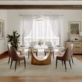 thumbnail image 3 of POVISON 79"Hobart Modern Minimalist Dining Table for 6-8, White Rectangular Glossy Sintered Stone Tabletop, Bronze Carbon Steel Leg, 3 of 11