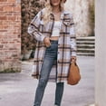 thumbnail image 4 of New Plus Size Plaid Jackets for Womens 2024 Autumn and Winter Loose Plaid Printed Hatless Jacket Tops, 4 of 8