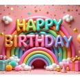 thumbnail image 4 of Colorful Theme Happy Birthday Banner Rainbow Background Party Decoration for Birthday Celebration Kids Party Indoor Decoration, 4 of 7