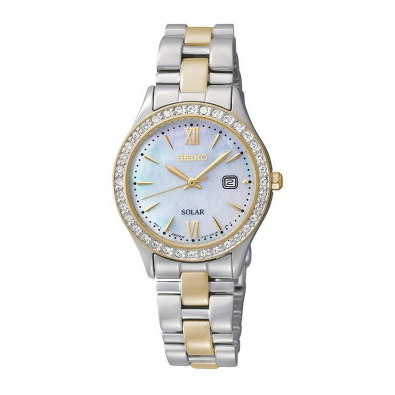 Seiko Women's Solar Two Tone Mother of Pearl Dress Watch -
