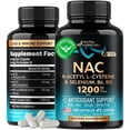thumbnail image 1 of NAC Supplement | Selenium | B6 | B12 - Antioxidant, Immune Support - N Acetyl Cysteine 600 mg per Capsule, 1200 mg per Serving - Made in USA - Non-GMO, Gluten-Free, Vegan - 2 Month Supply, 1 of 5