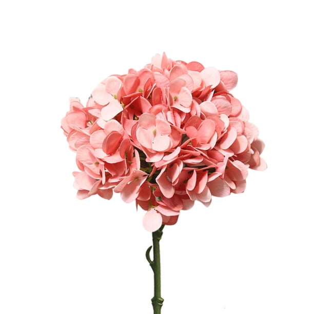 Matsuzay Rama de hortensia artificial, decoración de DIY falsa de seda, , flores decorativas, ramo, fiesta, decoración de boda Decoración del hogar Rojo