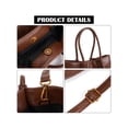 thumbnail image 4 of Deago Tote Bag for Women PU Leather Shoulder Handbags Fashion Hobo Crossbody Bags Bucket Purse with Adjustable Shoulder Strap (Brown), 4 of 9