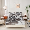 thumbnail image 3 of Brown Cowhide Bedding,Aztec Black White Aztec Cow Print Bed Sheet Set Full,Western Farm Animal Bed Sheets Men Women,Rustic Cowboy Cow Fitted Sheet & Flat Sheet 4 Pcs, 3 of 6