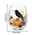 thumbnail image 3 of VAIFTILNO Halloween Decorations Halloween Printed Stemless Glass Cup. Spooky Witch Ghost Crow Clear Stemless Wine Glass For Party Drinks, 3 of 7