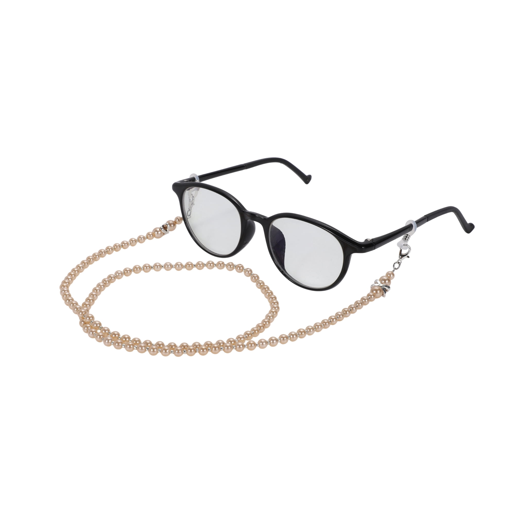 Unique Bargains Imitation Pearl Pattern Eyeglass Chain 29.53" 1 Pc Light Brown