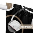thumbnail image 2 of Black Brown Kitchen Window Curtains, Swag Curtains Valance for Bedroom Living Room Bathroom, White Circle Modern Minimalist Geometric Rod Pocket Window Treatment Curtain Block Drapes 2 Panels 36"x36", 2 of 9