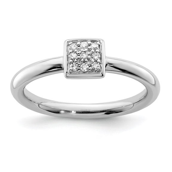 Auriga Fine Jewelry 925 Sterling Silver Diamond Engagement Ring Size 7 for Women
