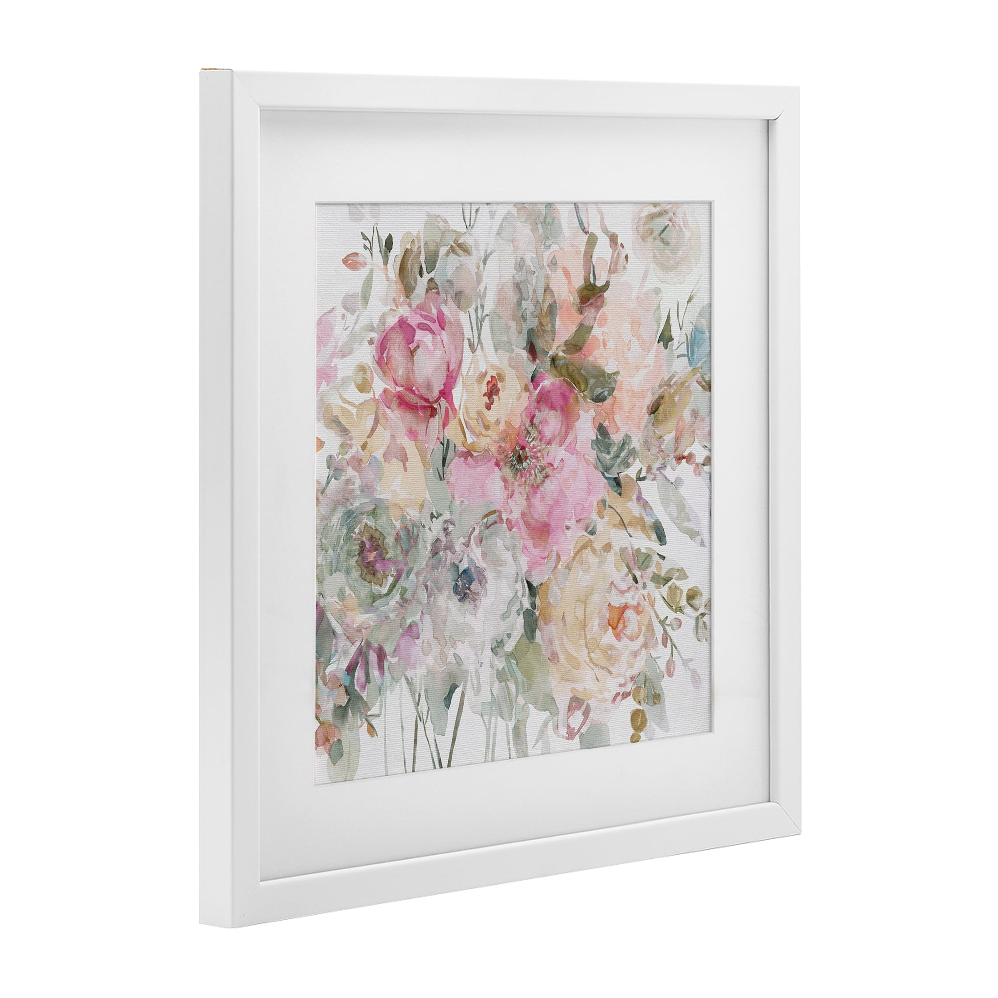 Stupell Industries Romantic Pastel Petals White Framed Print Under Glass, design by Carol Robinson