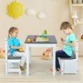 thumbnail image 4 of Set 4 Piezas Costway Mesa y Sillas para Niños Juego de Madera 2 en 1 Gris, 4 of 10