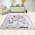 thumbnail image 3 of Dreamtimes Lightweight Soft Area Rugs 63 x 48 in, Cute Two Llamas On Pink Floor Mat for Kids Playing Room Hardwood Floor Living Room Nursery Rugs, 5'3" x 4', 3 of 6