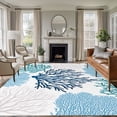 thumbnail image 2 of Navy Blue Coastal Washable Rug 5x7 Area Rug for Living Room Bedroom Non Slip Indoor Floor Rectangle Carpet Soft Low Pile Large Turquoise Coral Ocean Modern Sea Entryway Rugs for Dining Room Office, 2 of 9