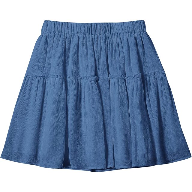 Mujer Volantes Mini A Line Falda Cintura Elástica Llamada Faldas Cortas Fluidas Azul / Patchwork M Azul / Patchwork M Xishao ropa