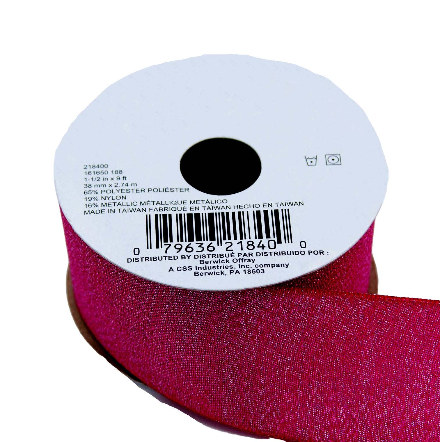 Raspberry Ribbon, Offray Festive Fuchsia Grosgrain Ribbon 2 1/4 Inches Wide  X 5 Yards, 371 