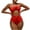 Red, variant on QUNYINEY Womens One Piece Swimsuits Floral Spaghetti Straps Bathing Suit High Waisted Cutout Swimwear