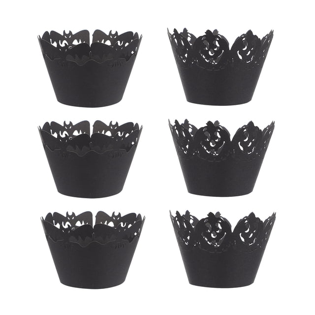 50pcs Halloween Cupcake Hollow Wrappers Cupcake Paper Liners Suministros de fiesta
