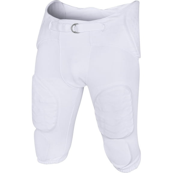 Exxact Sports Proline Youth Integrated Football Pants with 7 Flex Pads, Lightweight Football Practice Pants for Protection (YM, White)
