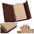 thumbnail image 4 of Cuadernos de cuero, cuaderno clásico con encuadernación en espiral, diario recargable, cuaderno de bocetos con páginas sin líneas (A6 en blanco, negro), 4 of 5